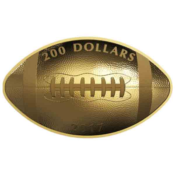 2017 $200 PURE GOLD COIN FOOTBALL-SHAPED AND CURVED COIN