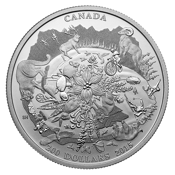 2015 $200 Fine Silver Coin Canada-s Rugged Mountains