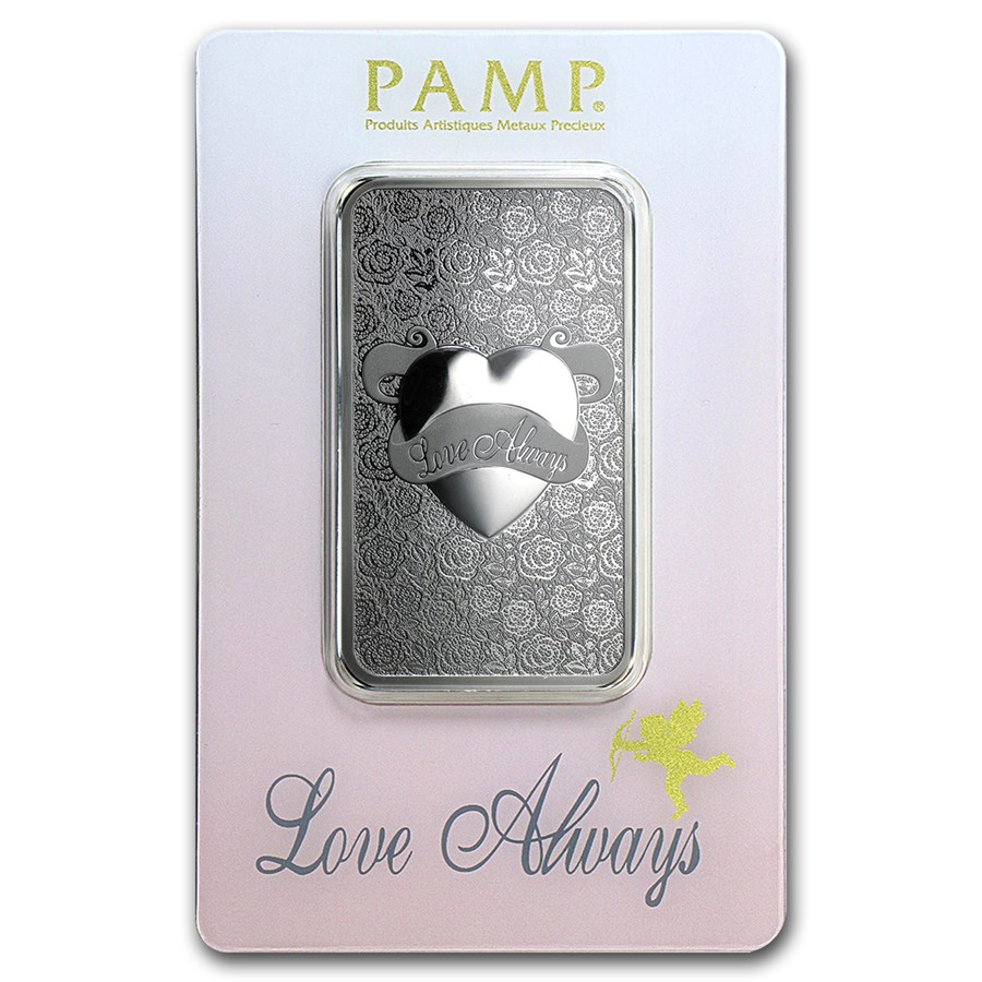 1 Oz PAMP Love Always Silver Bar - Image 3