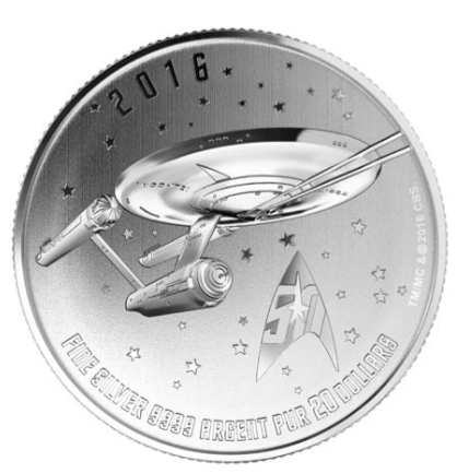 2016 - $20 Fine Silver Coin – Star Trek Enterprise